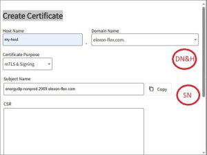 DIP certificates generate CSR and KEY file pop-up