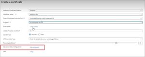 DIP certificates generate CSR and KEY certificate entry screen