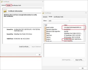DIP certificates generate CSR and KEY downloaded CSR file details