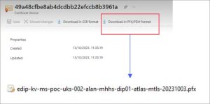 DIP certificates generate CSR and KEY download CSR download pfx file